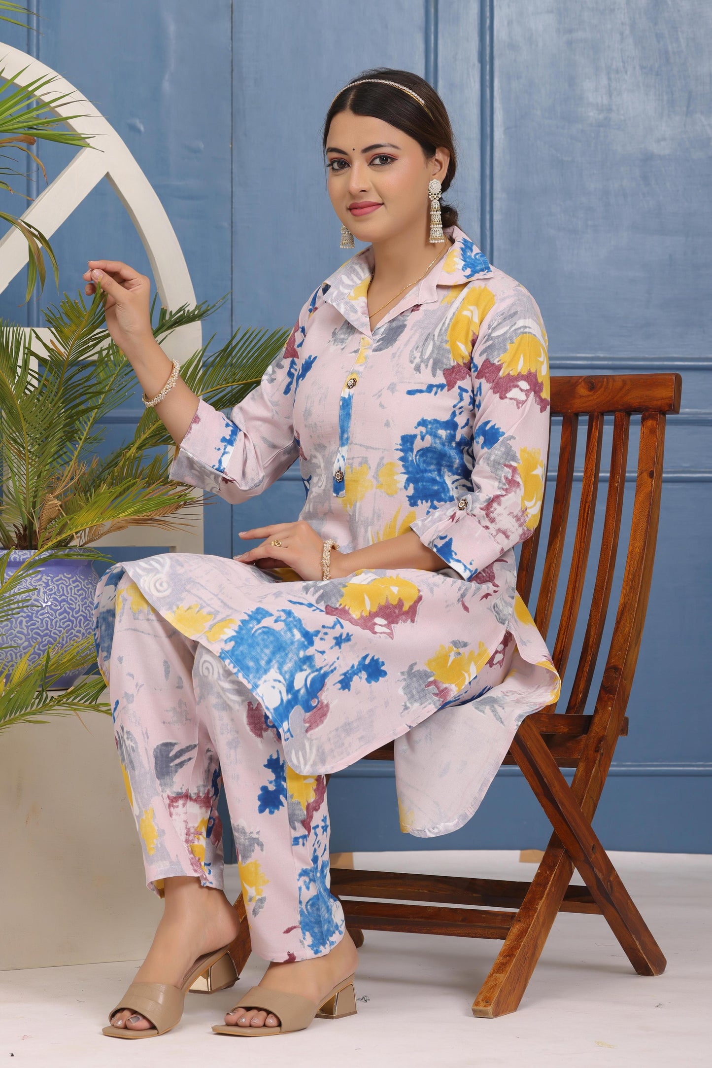 Stylish Digital Printed Rayon Coord Set with Umbrella Cut Kurti