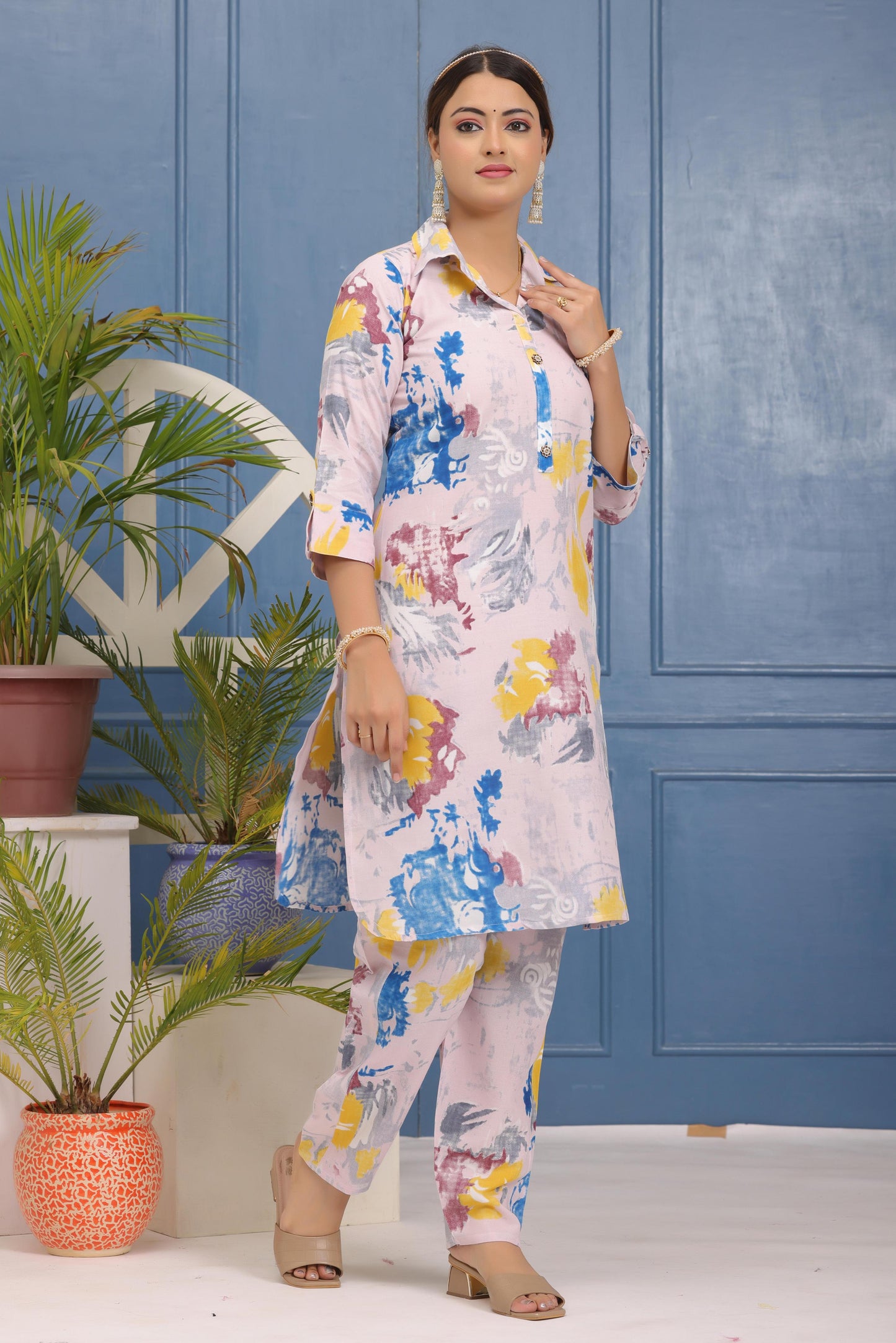 Stylish Digital Printed Rayon Coord Set with Umbrella Cut Kurti