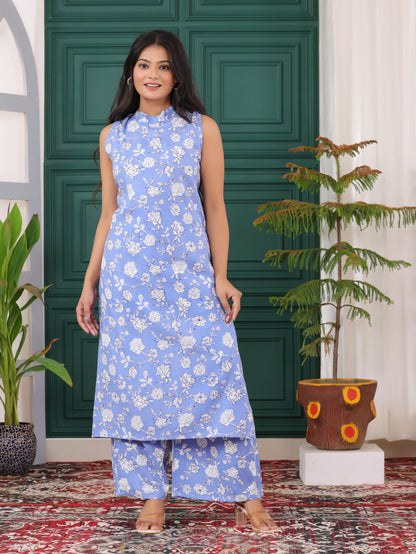 Printed Cotton Straight Kurta Set