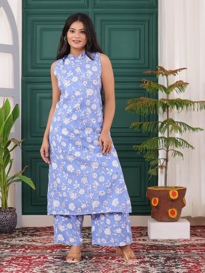 Printed Cotton Straight Kurta Set