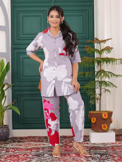 Classic Cotton Shirt and Pant Coord Set