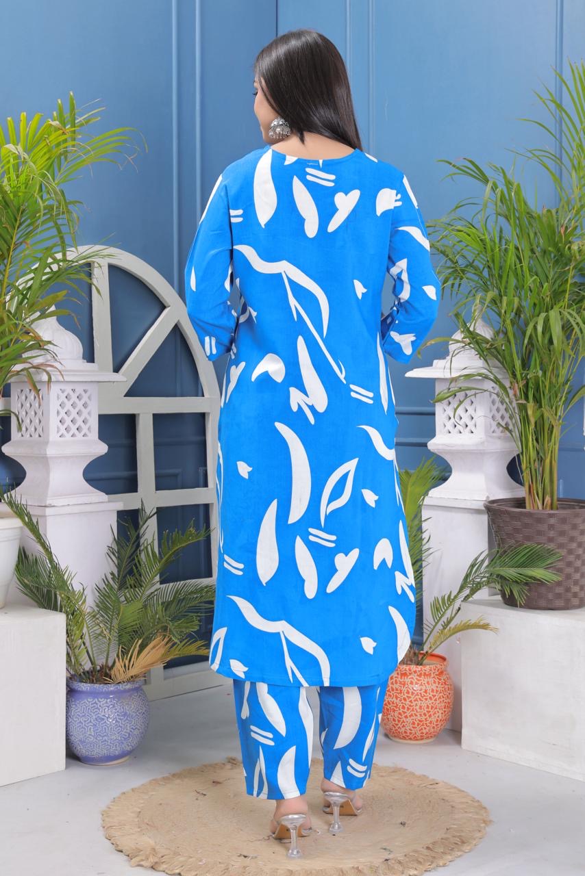 Pure Rayon Fabric Kurta And Pant Set.