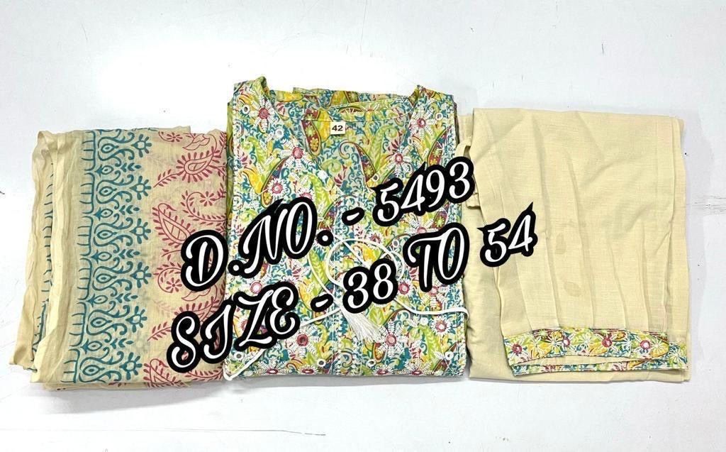 New Beautiful Pure Cotton Printed 3 Pcs. set.