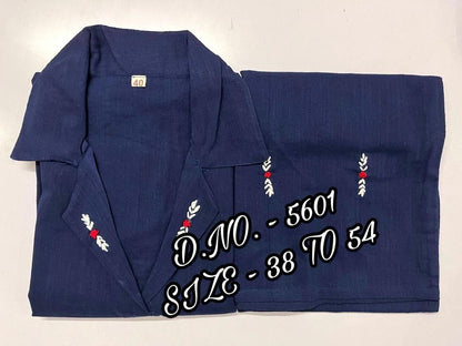 Pure Cotton Slub Fabric Kurta Pant Set.