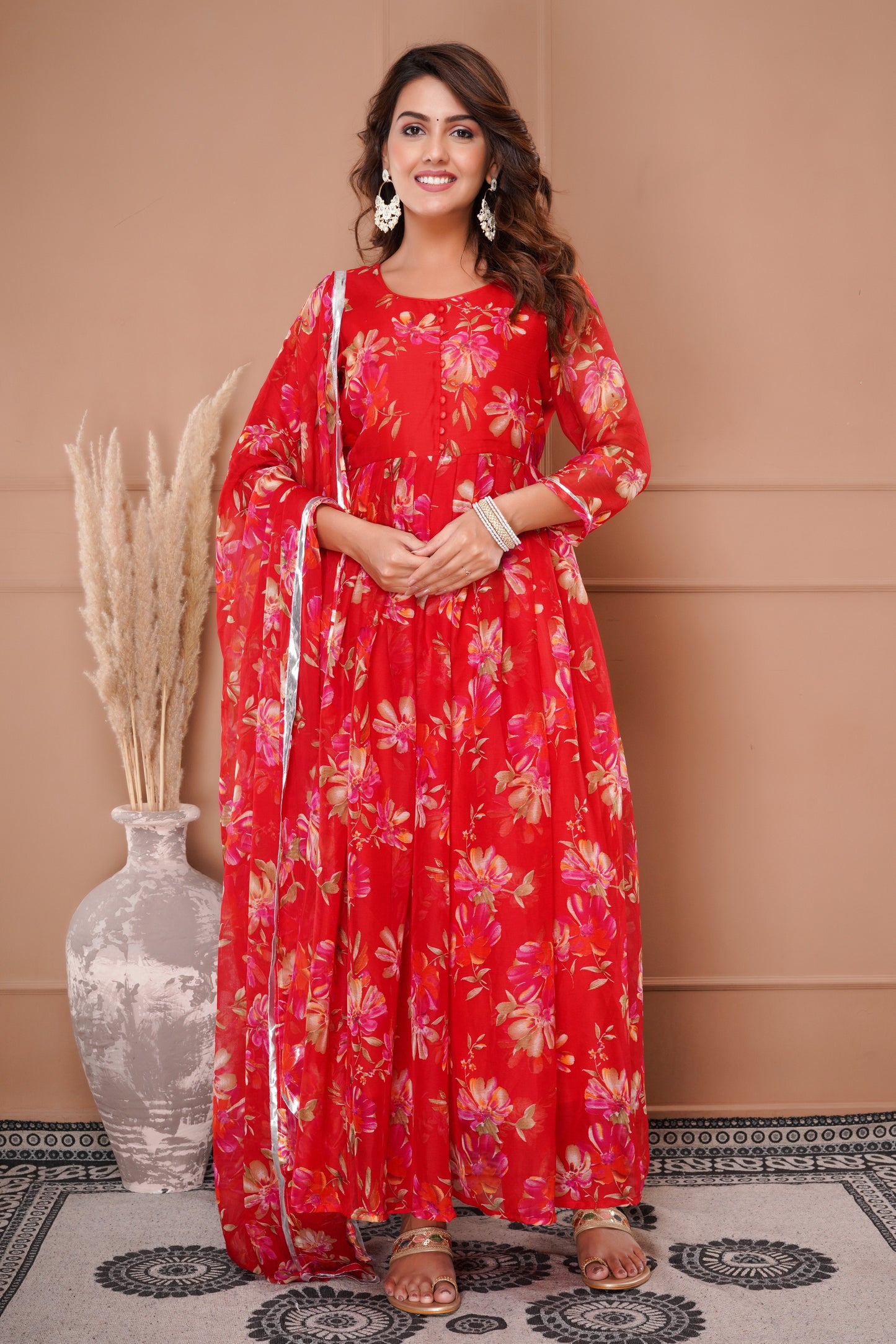 Indian Traditional Dress New Beautiful Chiffon Fabric.