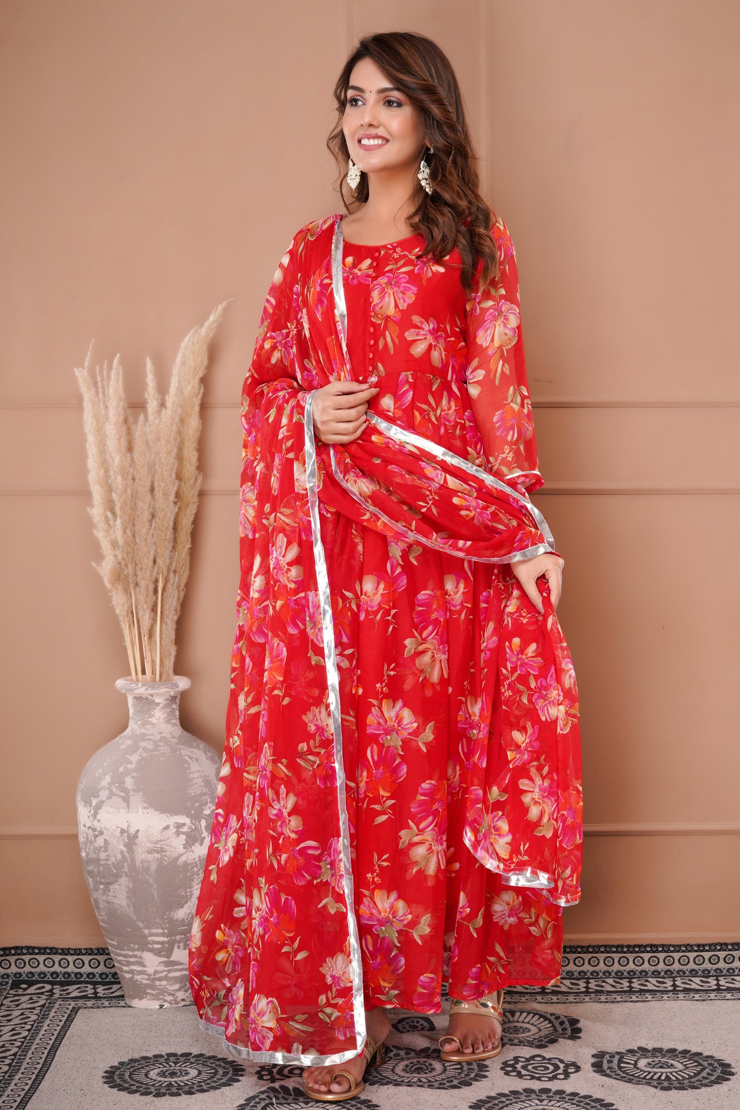 Indian Traditional Dress New Beautiful Chiffon Fabric.