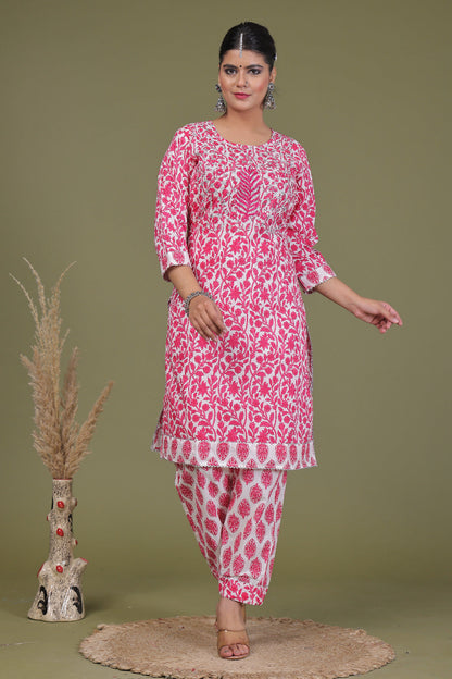 Pure Cotton Fabric Kurta And Pant Set.