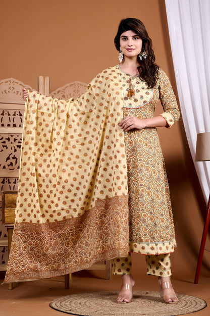 Elegant Rayon Kurti Set with Malmal Dupatta