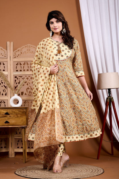 Elegant Rayon Kurti Set with Malmal Dupatta