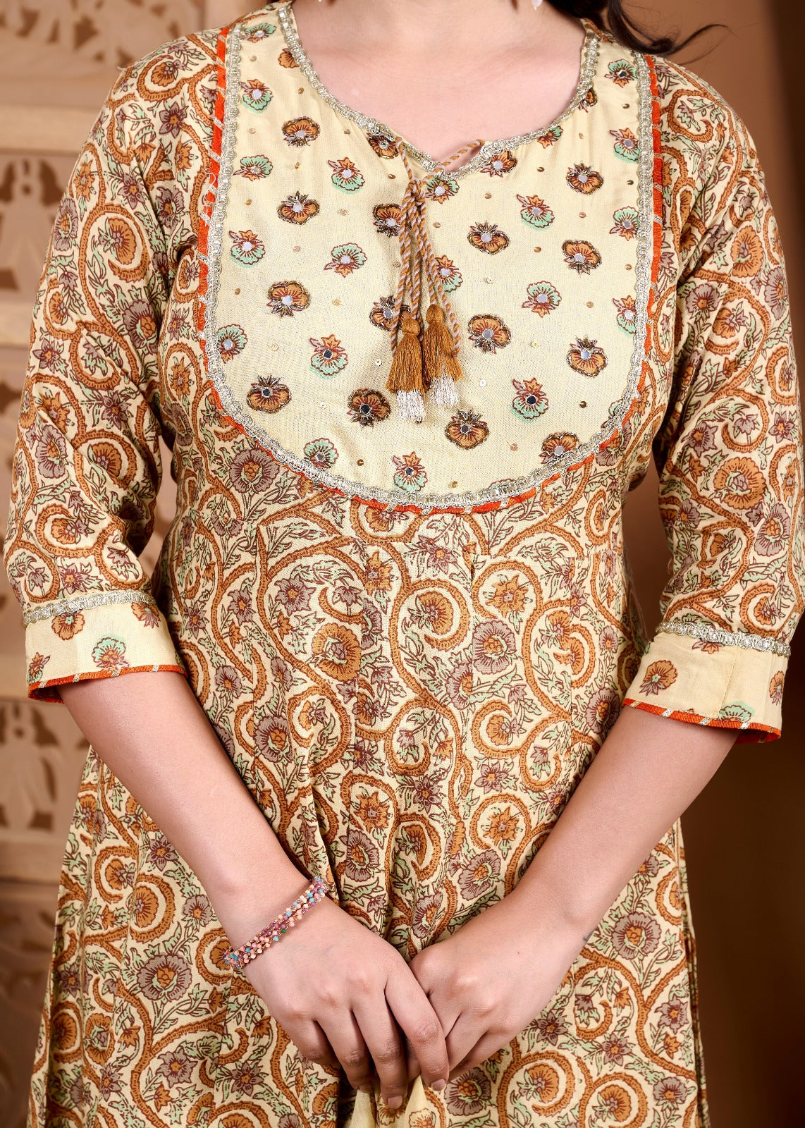 Elegant Rayon Kurti Set with Malmal Dupatta