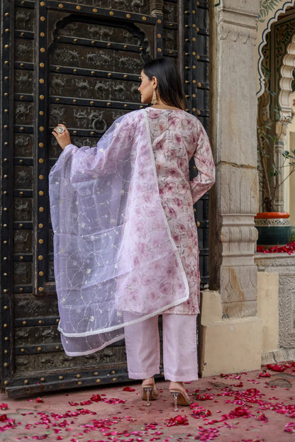 Elegant Roman Silk Kurti, Pant & Dupatta Set – New Launch