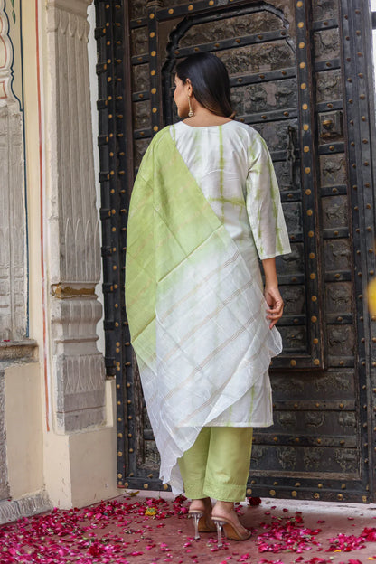 Heavy Chanderi Tie-Dye Kurti Set