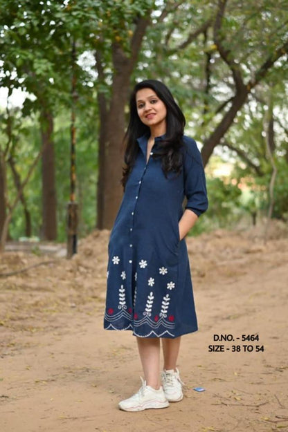 Pure Denim Fabric Single Stylish Pattern Kurta.