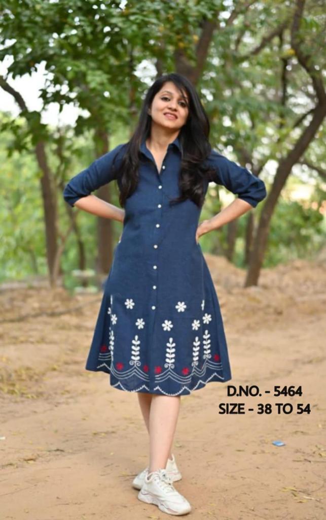 Pure Denim Fabric Single Stylish Pattern Kurta.