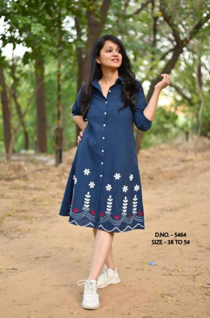 Pure Denim Fabric Single Stylish Pattern Kurta.