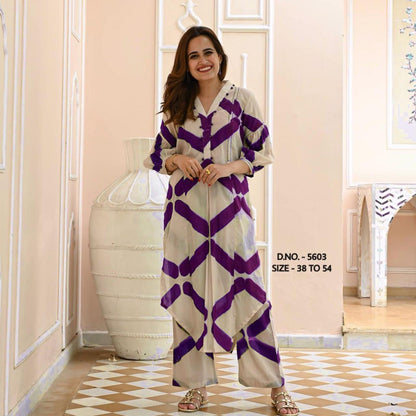 New Beautiful Pure Rayon Fabric Kurta And Pant Set.