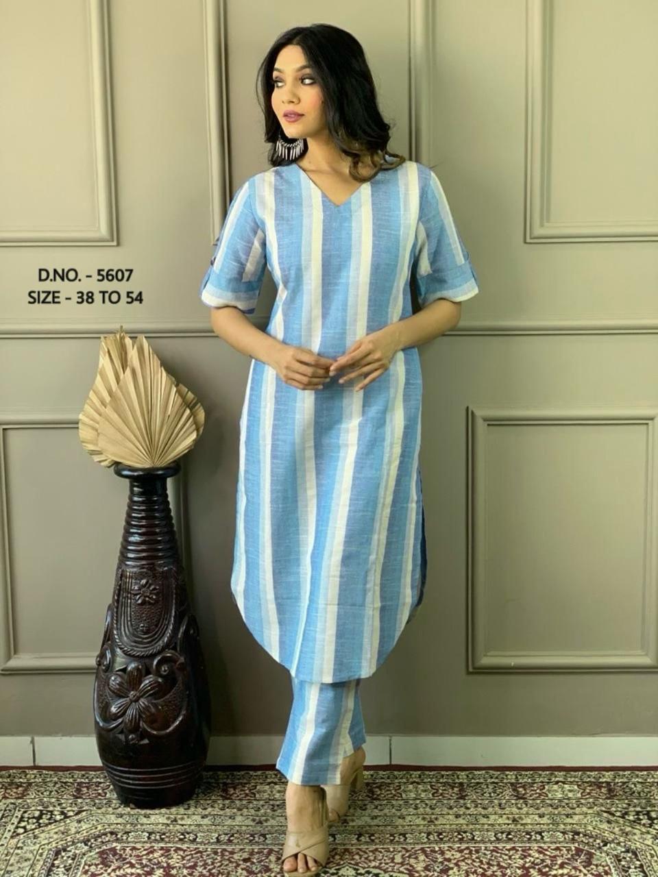 New Beautiful Pure Cotton Flex Fabric Kurta And Pant Set.