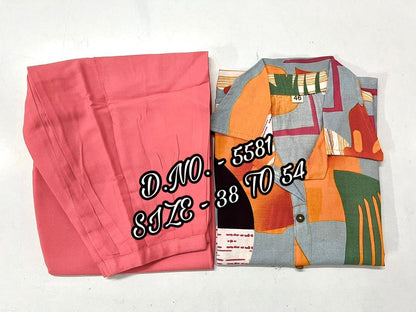 New Beautiful Pure Rayon Fabric Kurta and Afghani Pant Set.