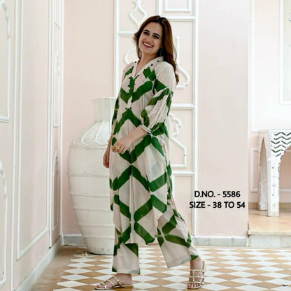 Heavy Rayon Digital print Fabric Kurta With Pant Coordset