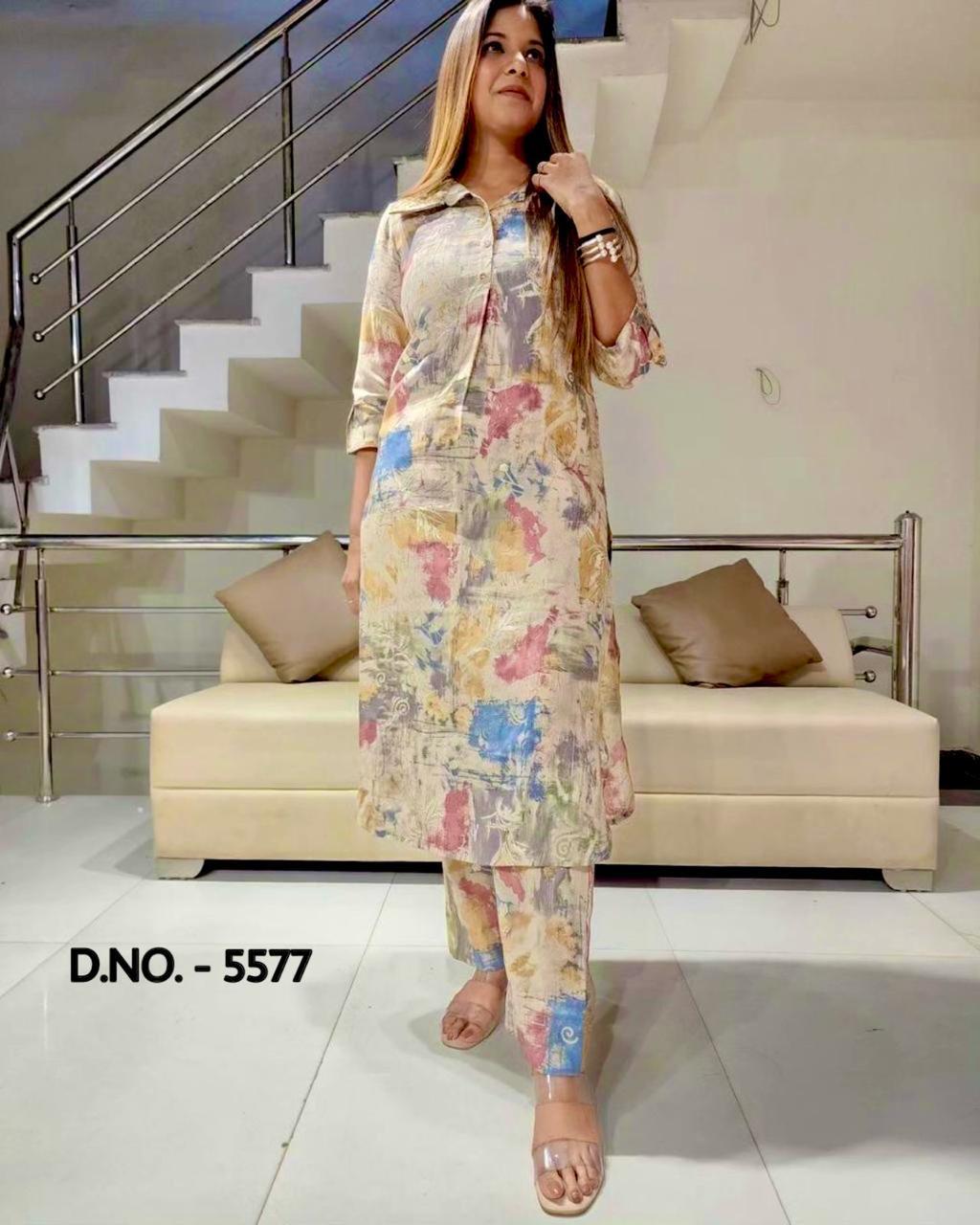 Heavy Rayon Digital Printed Fabric Umbrella Cut Kurta With Pant Co-ord set