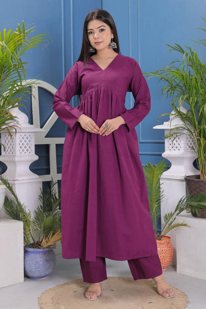 Pure Cotton Flex Kurta And Pant Set.