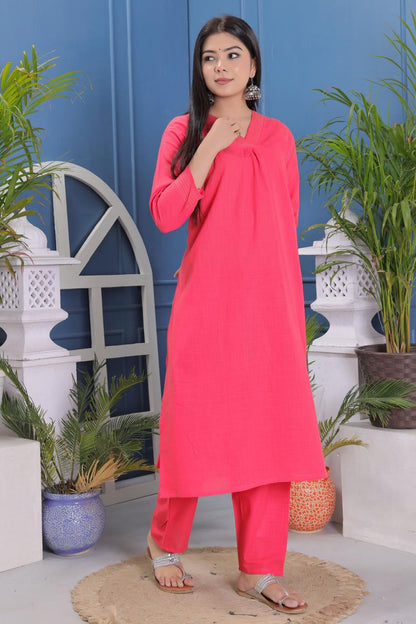 Pure Cotton Flex Kurta And Pant Set.