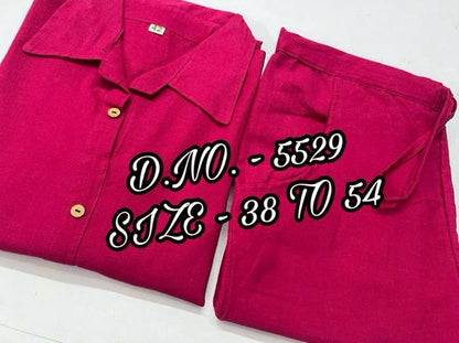 Pure Cotton Slub Fabric Shirt Pant Set.