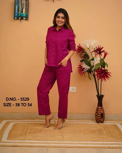 Pure Cotton Slub Fabric Shirt Pant Set.