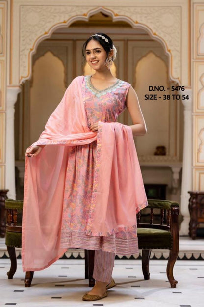 New Beautiful Pure Cotton Cambric Fabric Kurta, Pant And Dupatta Set.